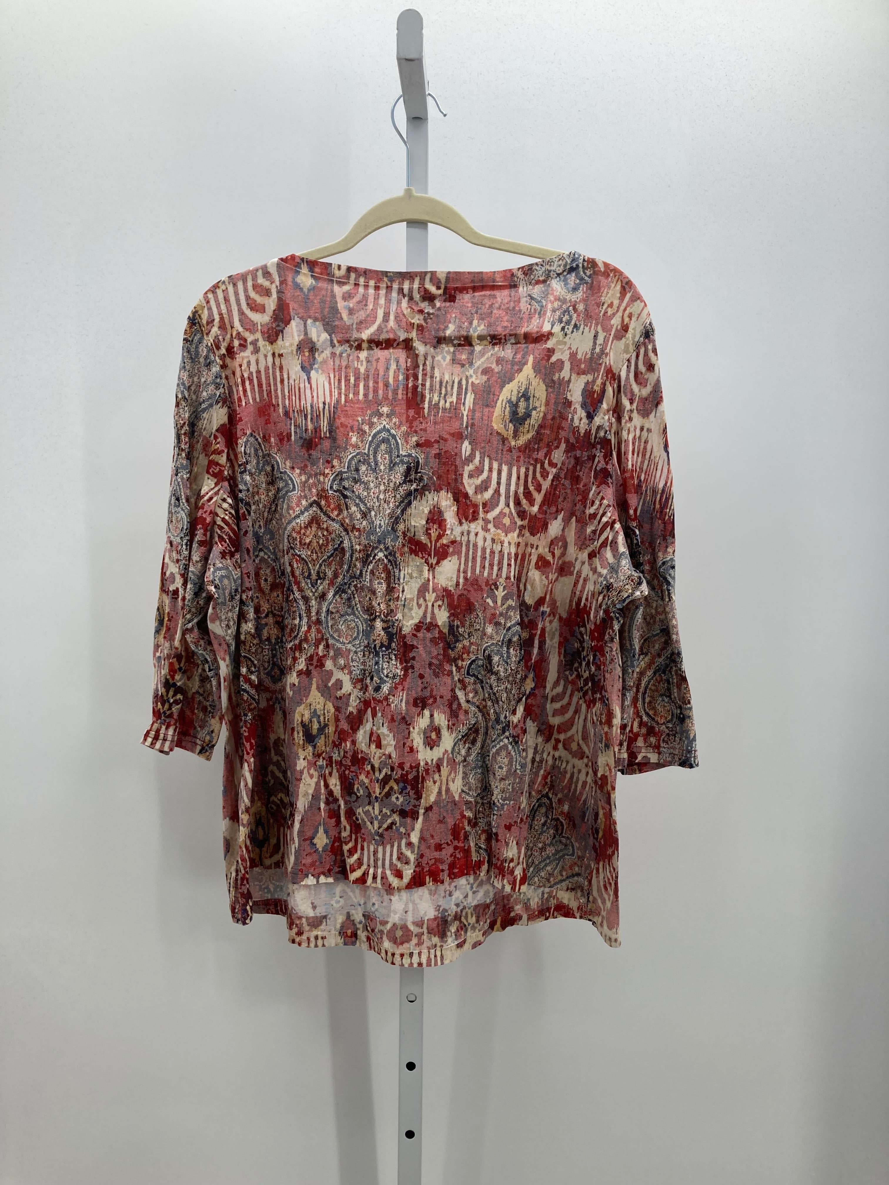 Roz & Ali Size 3X Womens 3/4 Sleeve Shirt