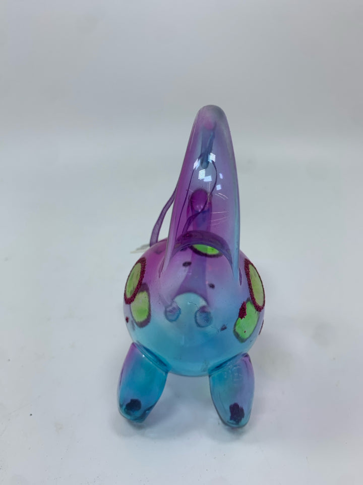 NWT DINO PURPLE GLASS ORNAMENT - PIER 1.