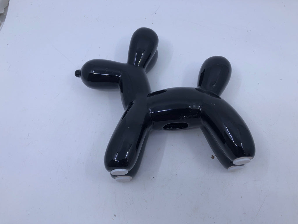 BLACK CERAMIC BALLOON DOG.