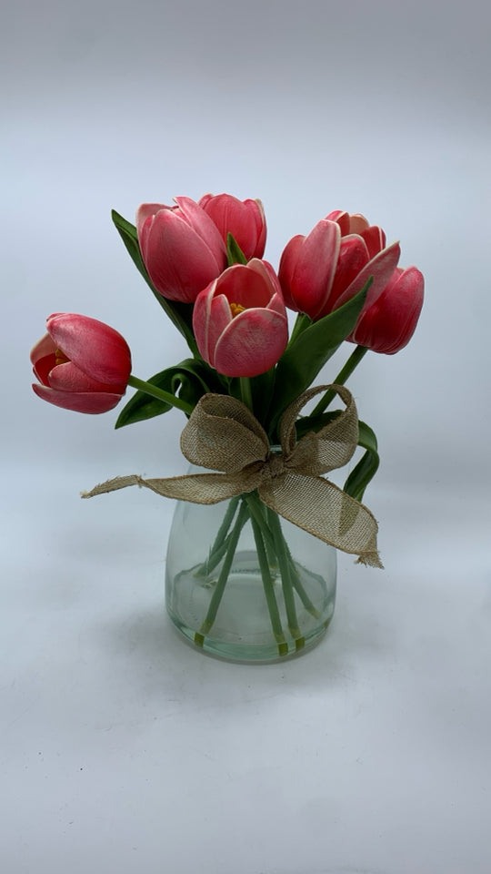 FAUX PINK TULIPS.
