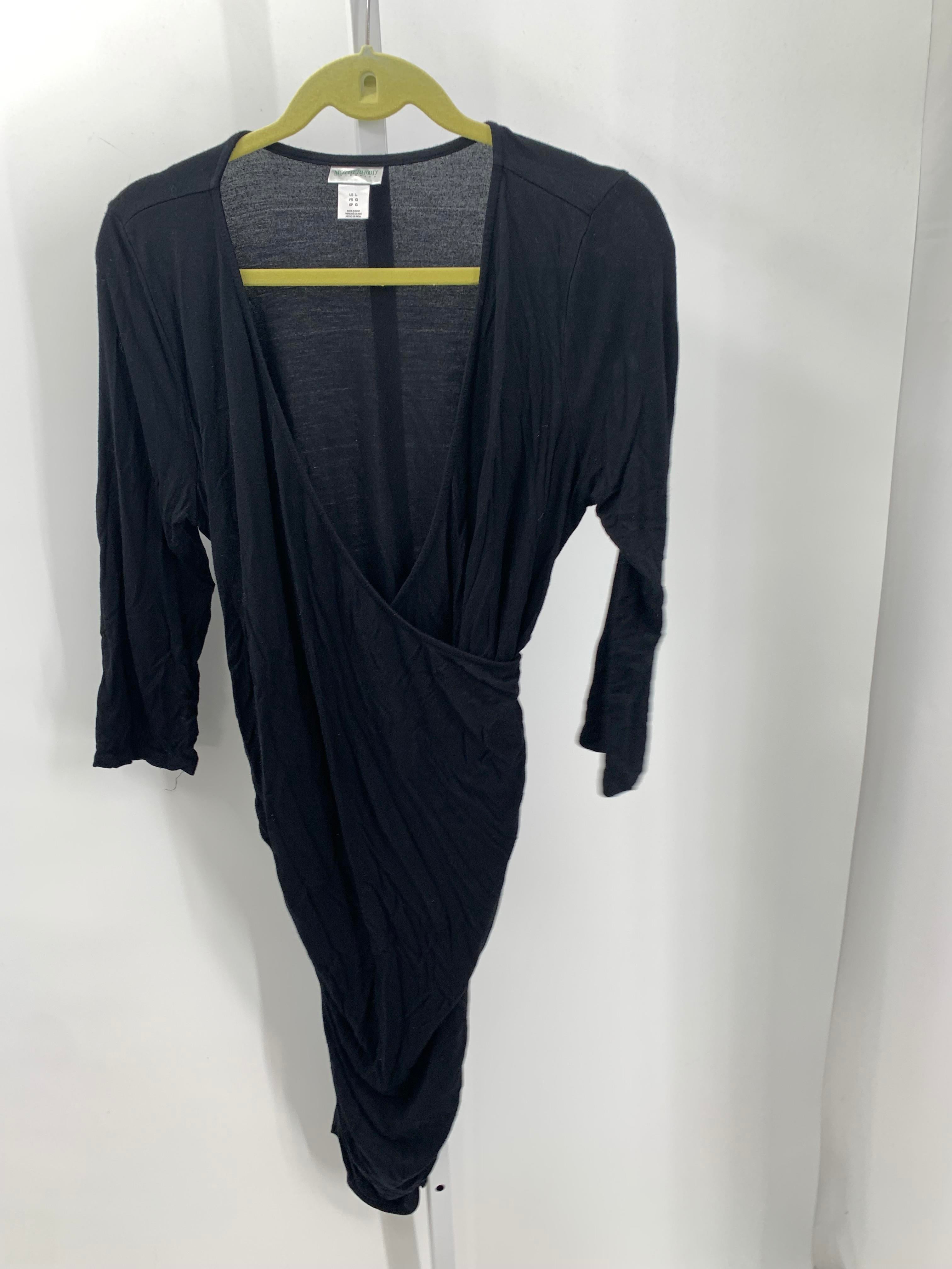 Motherhood Black Size Large Maternity Long Sleeve Dress