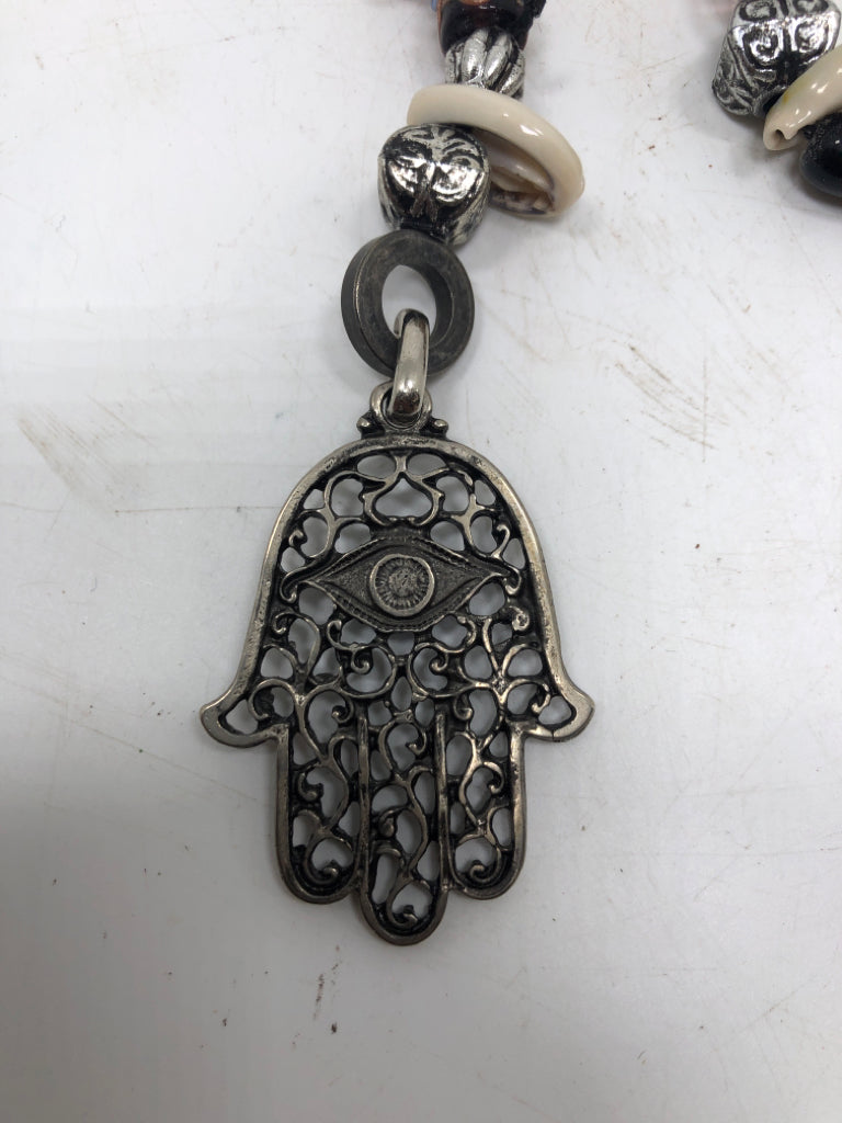 HAMSA BEADED ORNAMENT PENDENT.