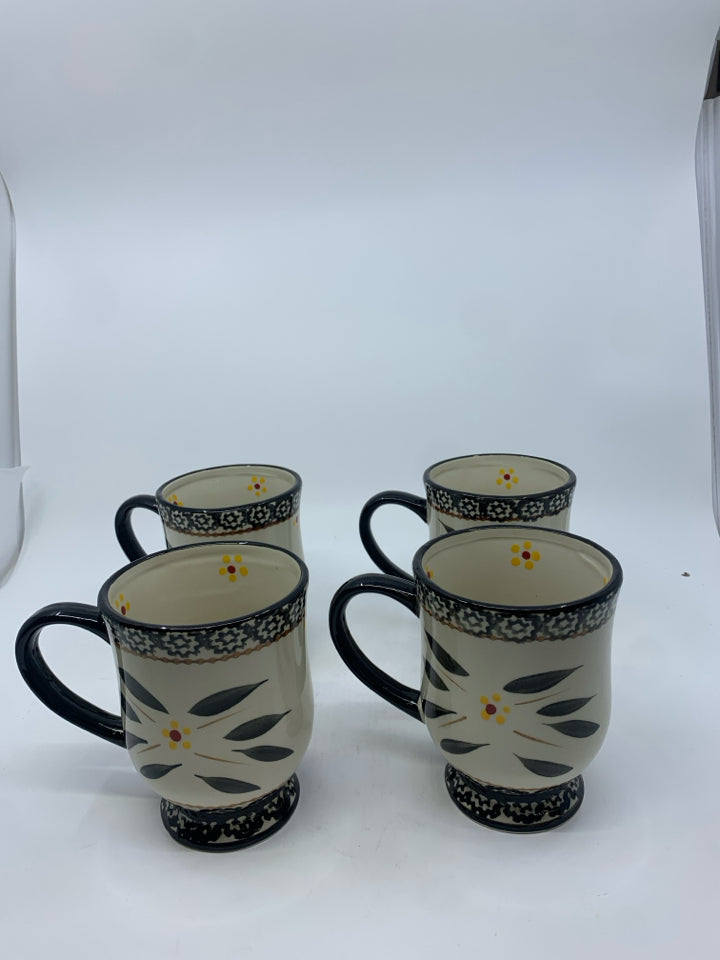 4 BLACK OLD WORLD TEMP-TATIONS MUGS.