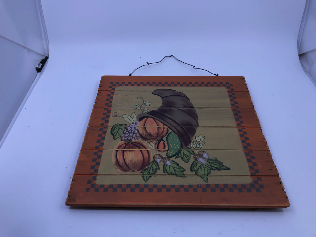 PUMPKIN CORNUCOPIA WALL HANGING.