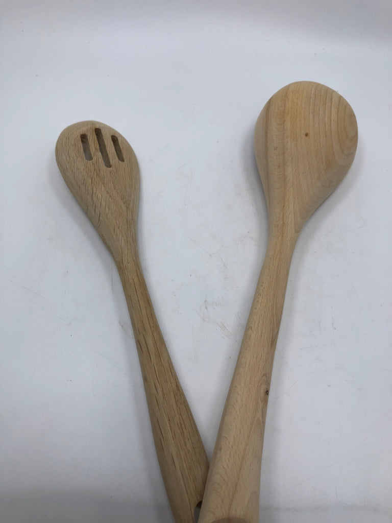 4PC ASSORTED WOOD MIXING SPOONS.