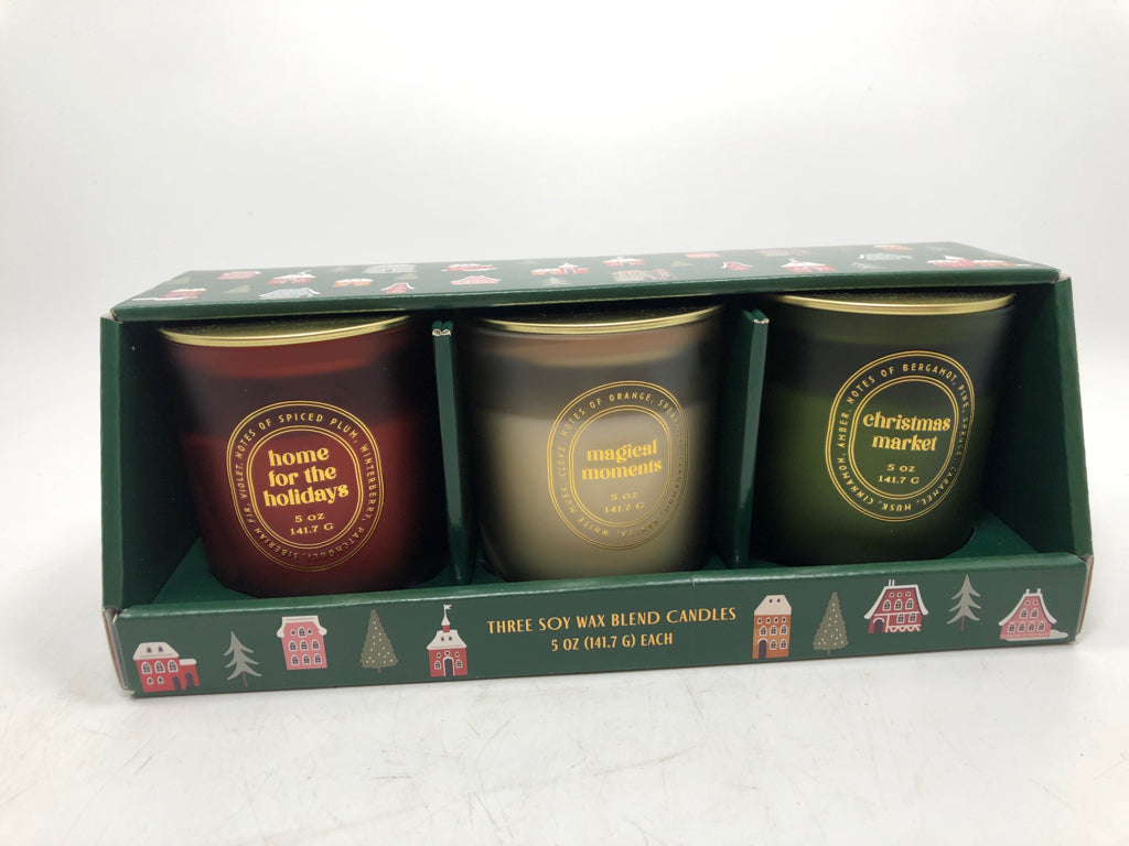 NIP 3 CHRISTMAS SOY BLEND CANDLES.
