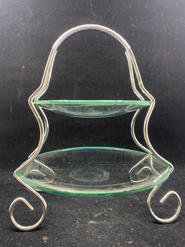 2 TIER GLASS PLATES.