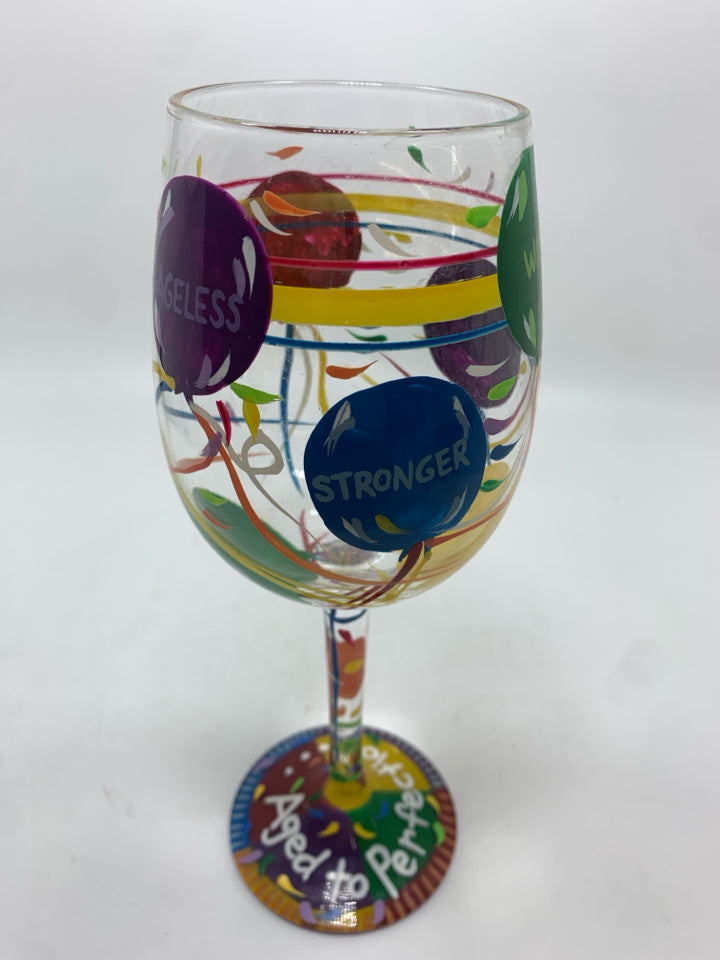 AGED TO PERFECTION LOLITA WINE GLASS.