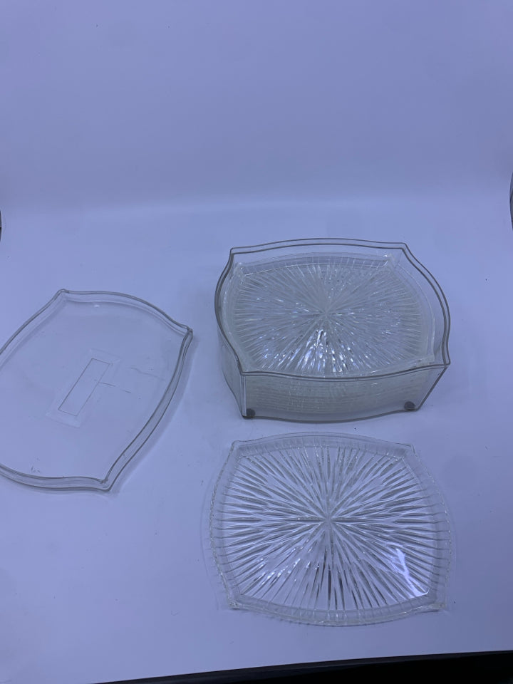 9 PIECE SERVICE SET -8 PLATES, AND CASE.
