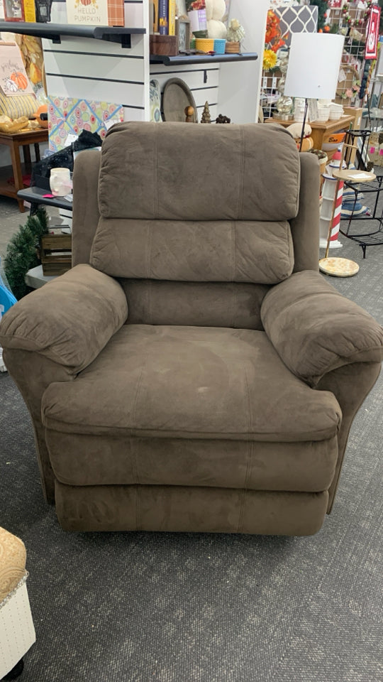 SOFT BROWN RECLINER.