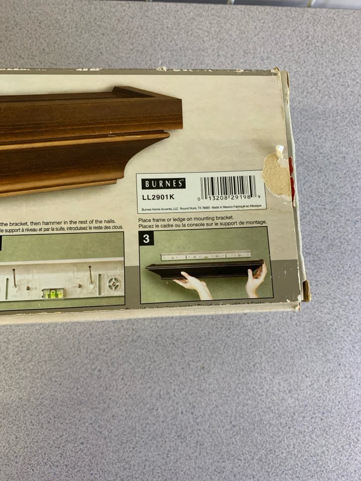 NIB WALNUT LEDGE SHELF.