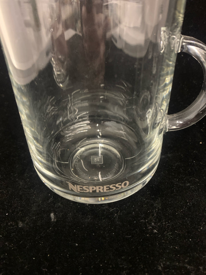 2 CLEAR NESPRESSO MUGS.