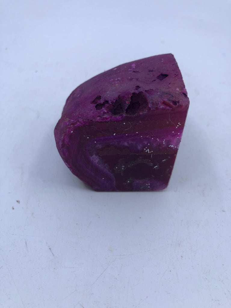 PINK POLISHED CUT GEODE ROCK.