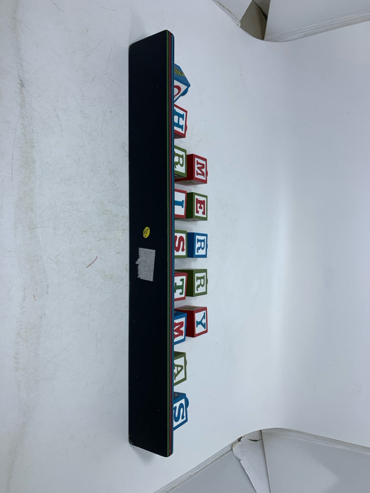 SPINNING BLOCKS MERRY CHRISTMAS BLOCKS SIGN.
