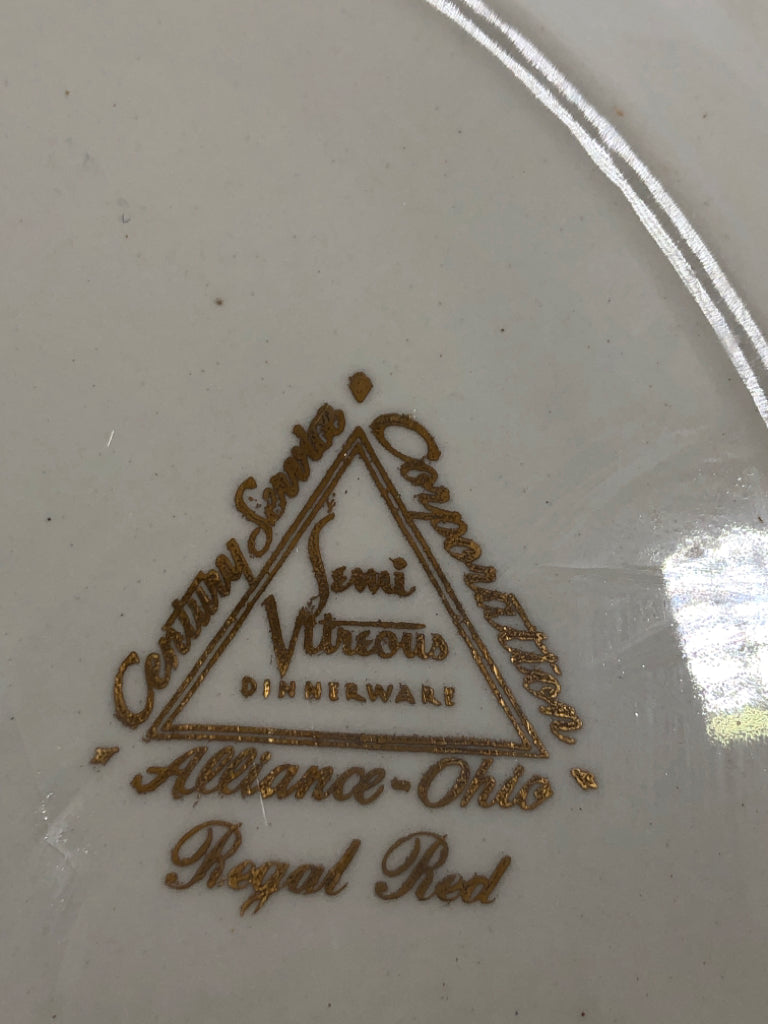 VTG ROYAL RED CENTURY SERVICE ACORN PLATTER.