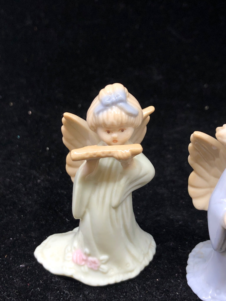 3PC VTG PORCELAIN ANGEL FIGURINES.