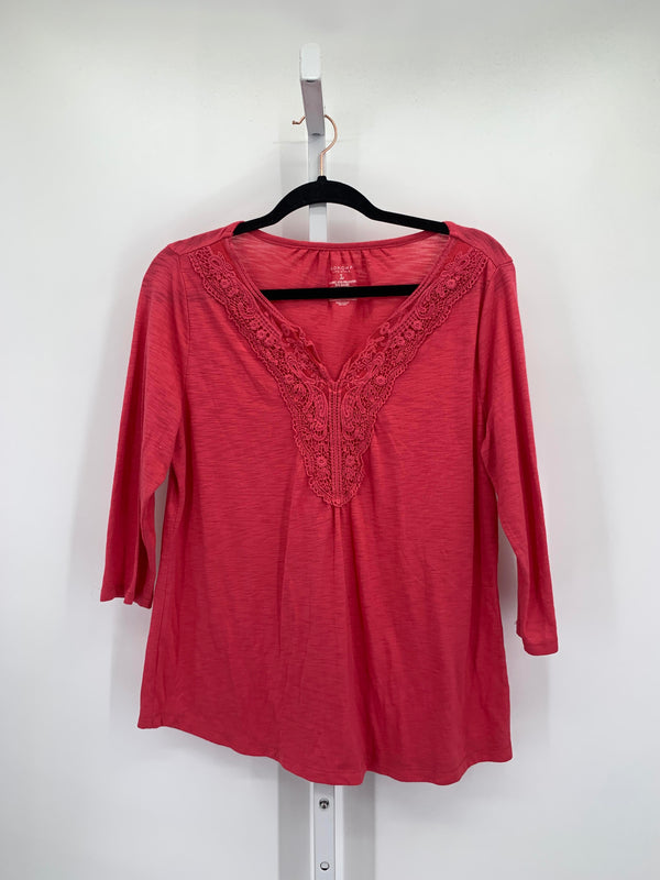 Sonoma Size Large Misses 3/4 Sleeve Shirt