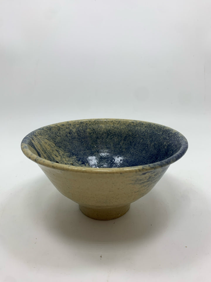 BLUE AND TAN POTTERY BOWL 5.