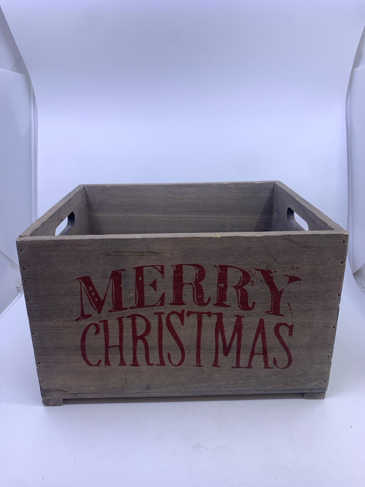 MERRY CHRISTMAS WOOD CRATE.