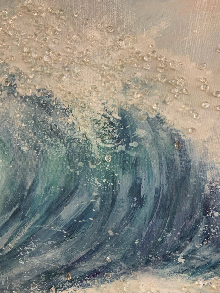 CRYSTALLIZED WAVE CRASHING CANVAS.