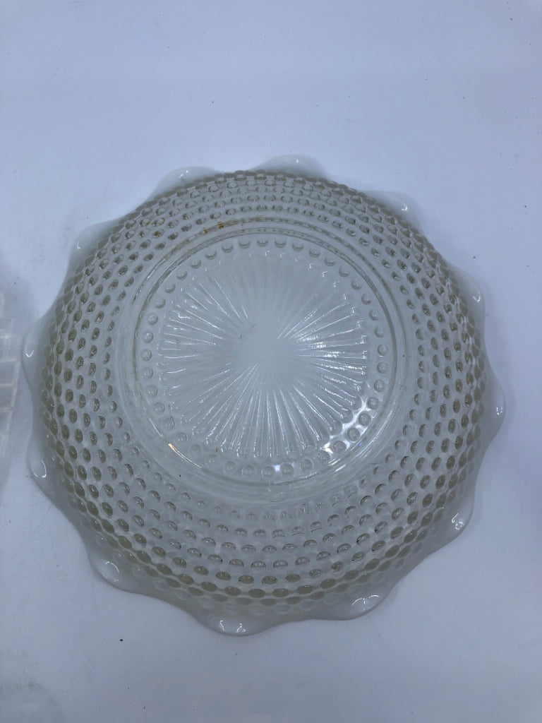 2 PC VTG HOBNAIL GLASS BOWL SET.