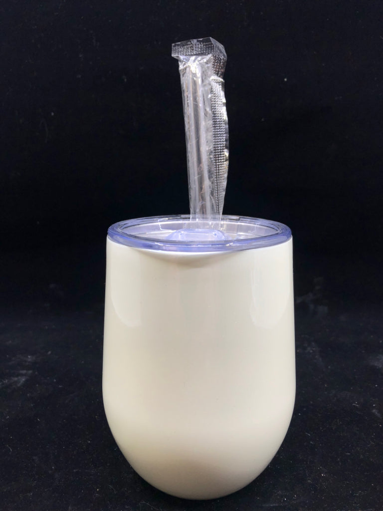 WHITE "MRS" WINE TUMBLER.