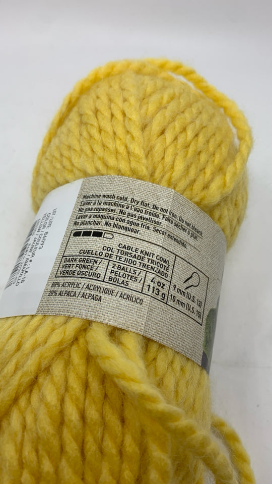 NWT YELLOW ALPACA YARN.