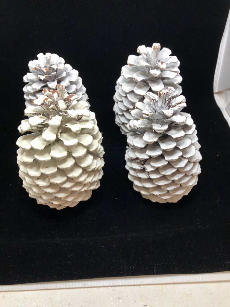 4 LG RUSTIC PINECONES.