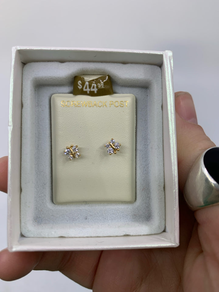10K Kid Butterfly Screwback Post Earrings