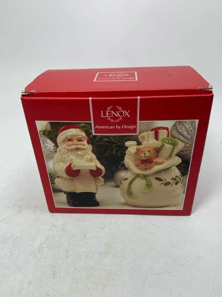 NIB "CHECKING IT TWICE" SALT & PEPPER SHAKERS.
