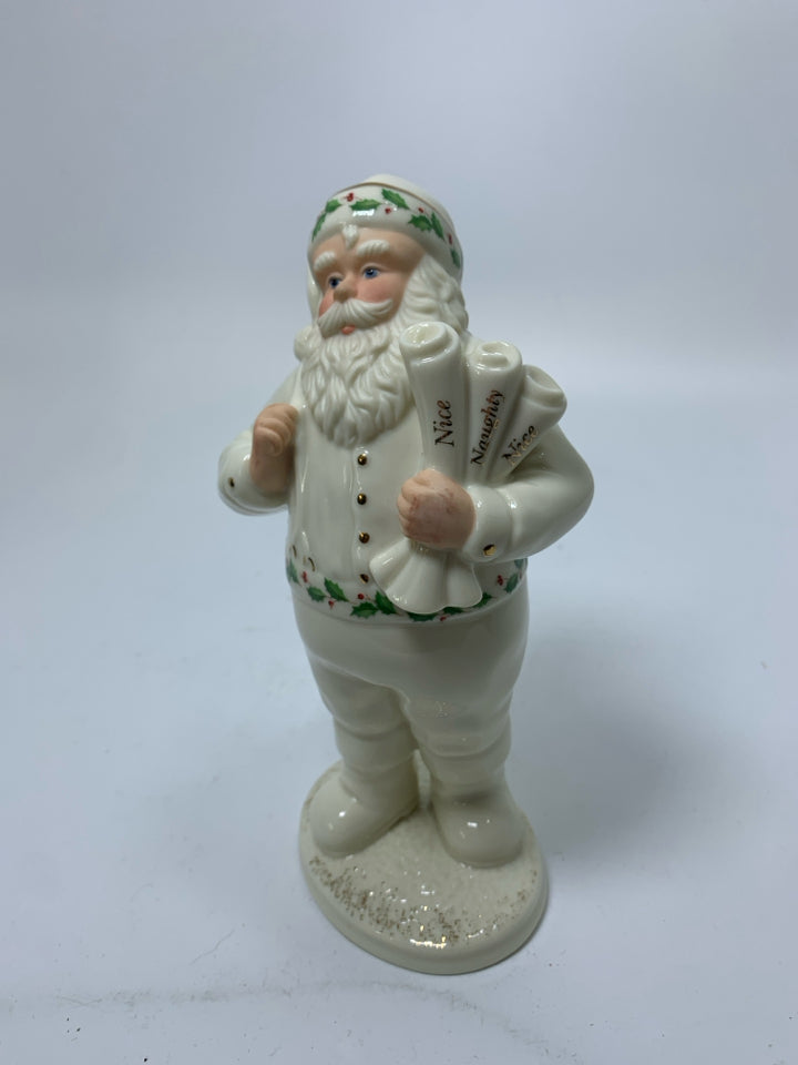 LENOX "SANTA'S LIST" CHRISTMAS SANTA FIGURINE 2008.