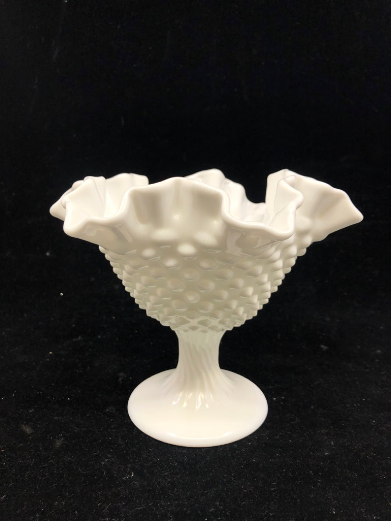 FOOTED HOBNAIL WAVY EDGE DISH.