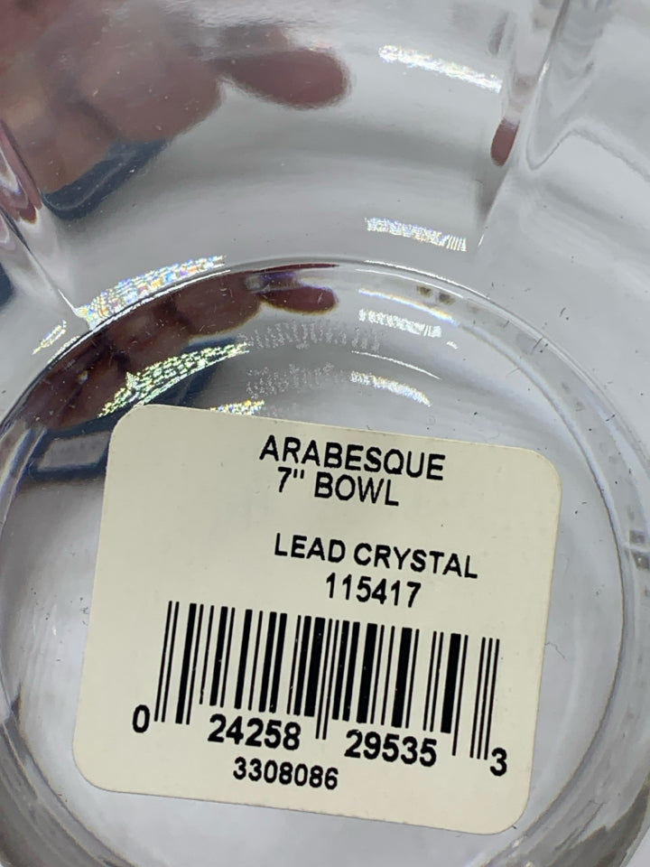 NIB WATERFORD MARQUIS ARABESQUE CRYSTAL FROSTED SCROLLS GLASS BOWL.