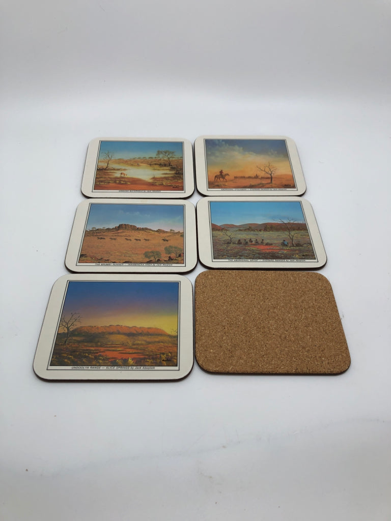 6PC DESERT THEMED COASTERS.
