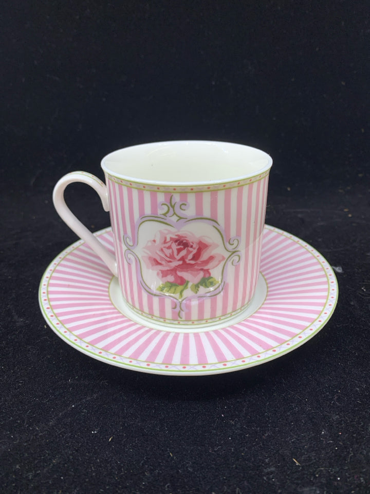 LAURA ASHLEY TEACUP/SAUCER SET W/BOX.
