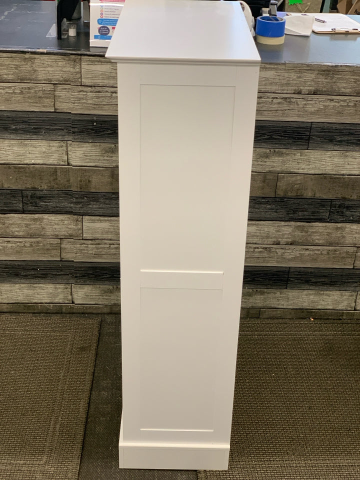 WHITE CABINET WITH 2 DRAWERS.