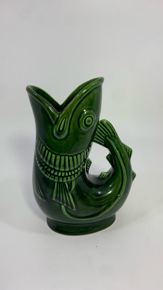 VTG DK GREEN COD FISH GLUG JUG.