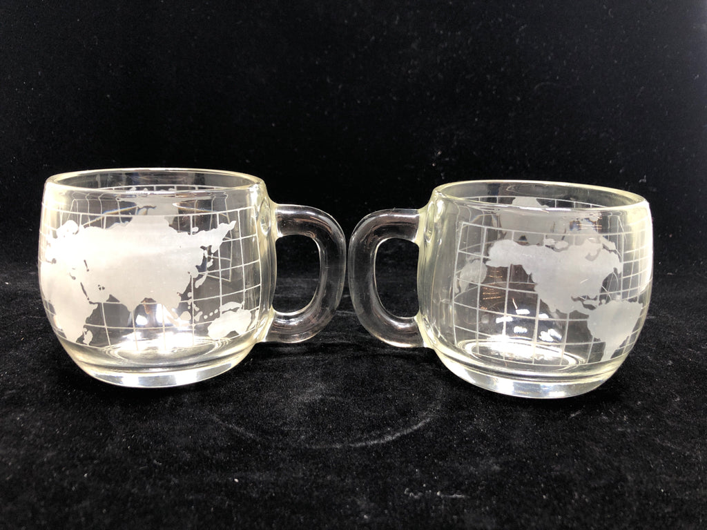 2 VTG NESTLE GLOBE MUGS.