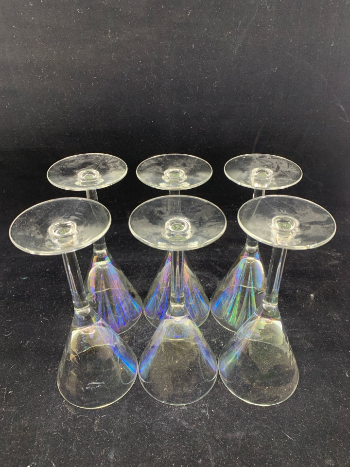 7PC IRIDESCENT DECANTER SET - 6 GLASSES, 1 DECANTER.