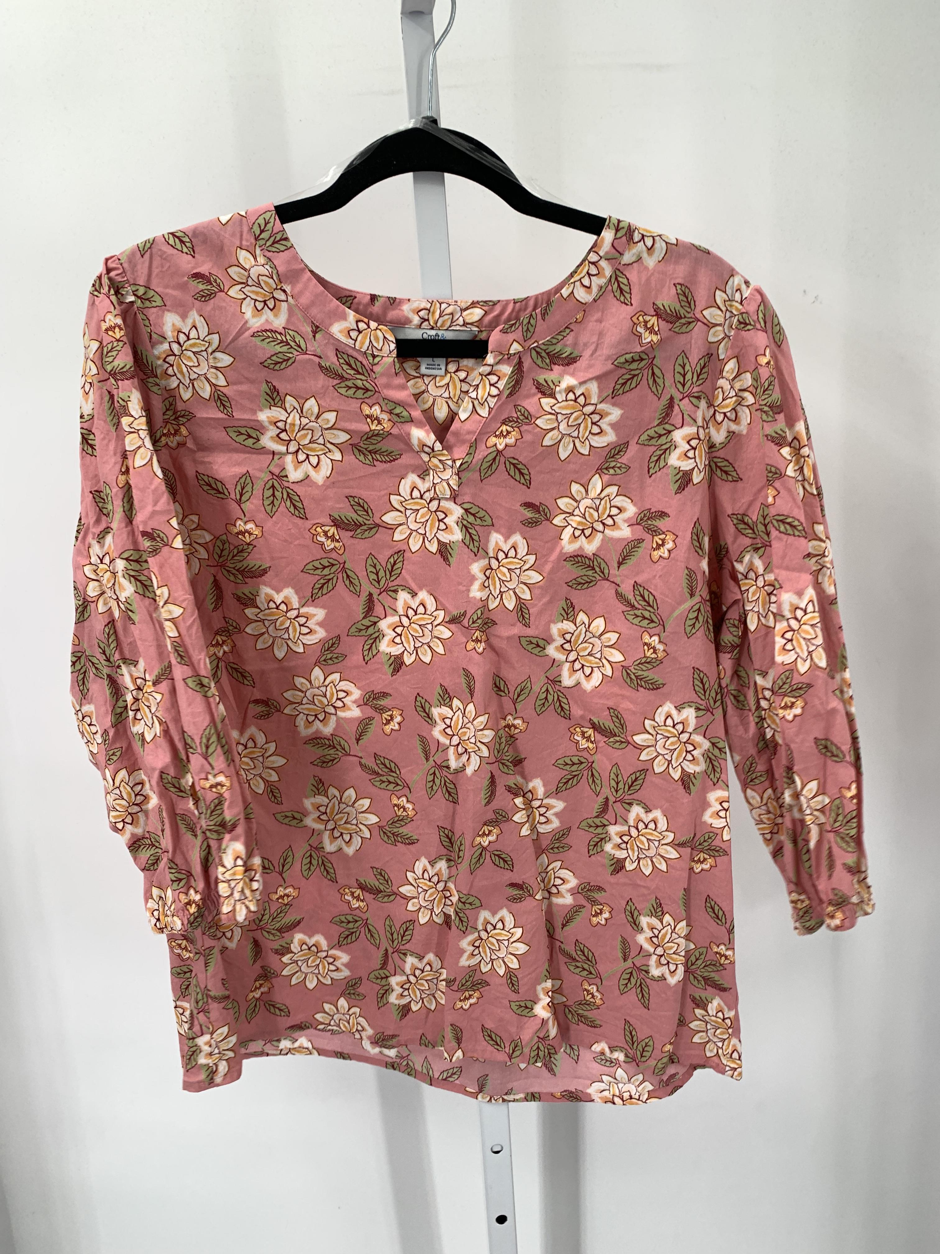Croft & Barrow Size Large Misses 3/4 Sleeve Shirt