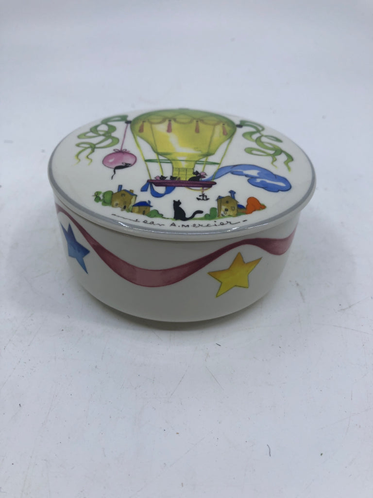 VILLEROY & BOCH HOT AIR BALLOON TRINKET BOX W LID.