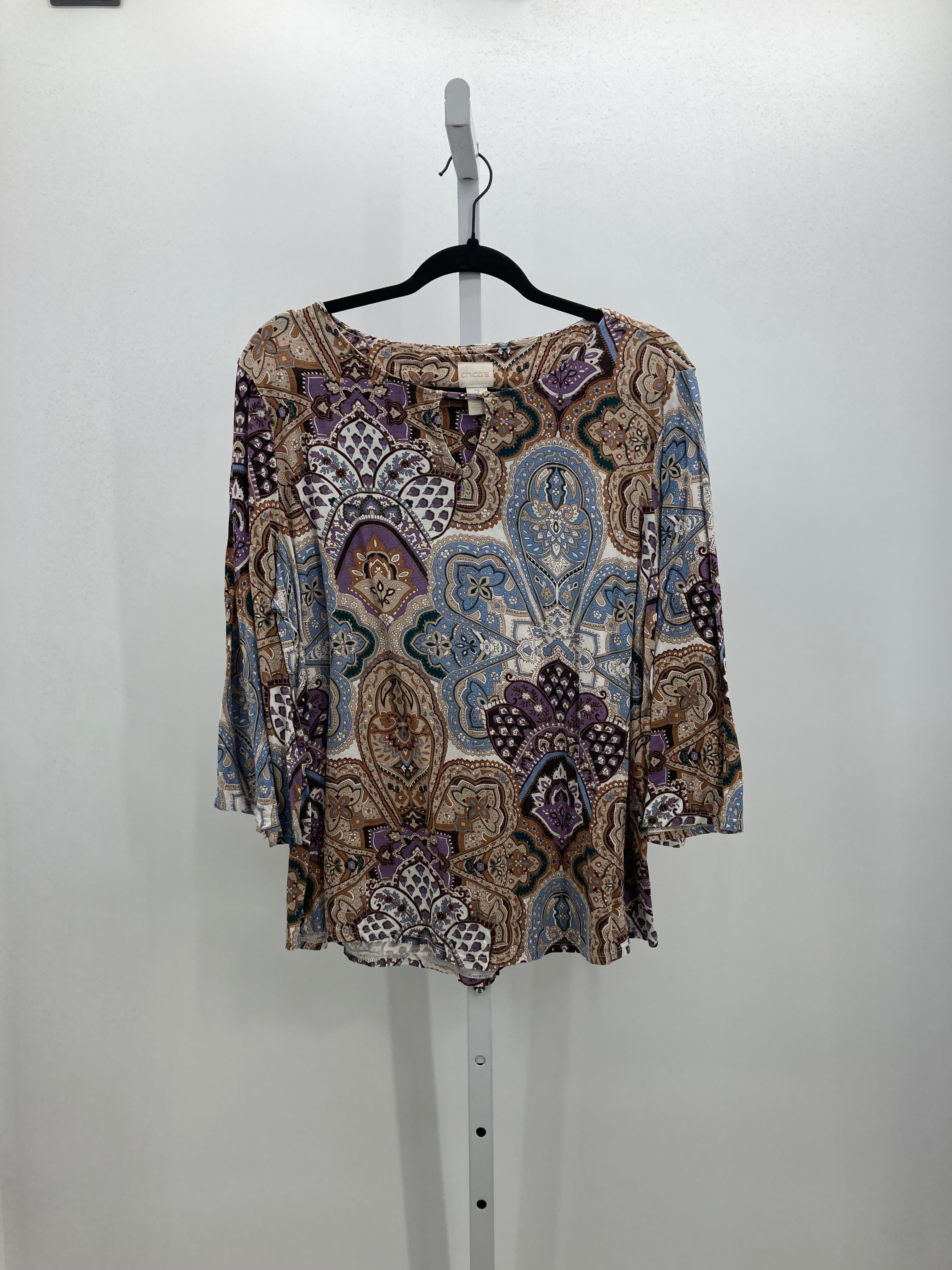Chico's Size Medium Misses 3/4 Sleeve Shirt