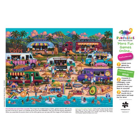 Buffalo Games - Pun Fuzzles - Hawaiian Food Truck Festival - 1000 Piece Jigsaw P