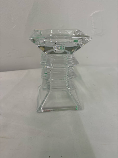 SQUARE TAPER/ PILLAR CRYSTAL CANDLE HOLDER.