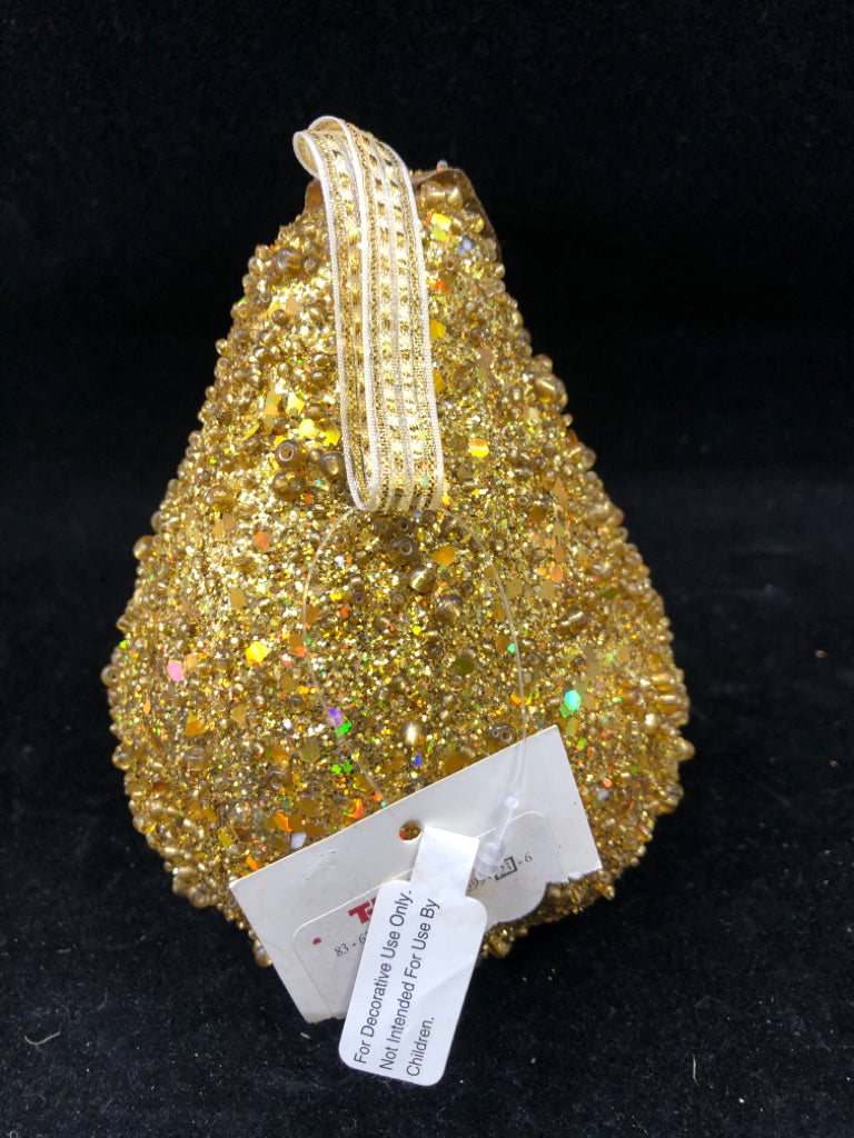 GOLD GLITTER PEAR.