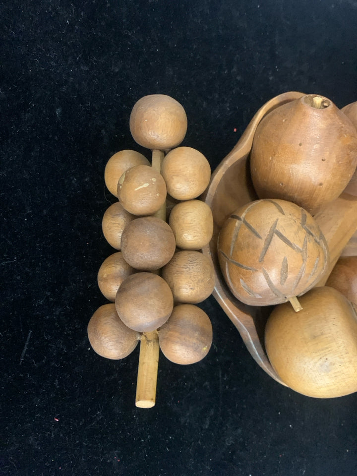 VTG WOOD FRUIT + BOWL