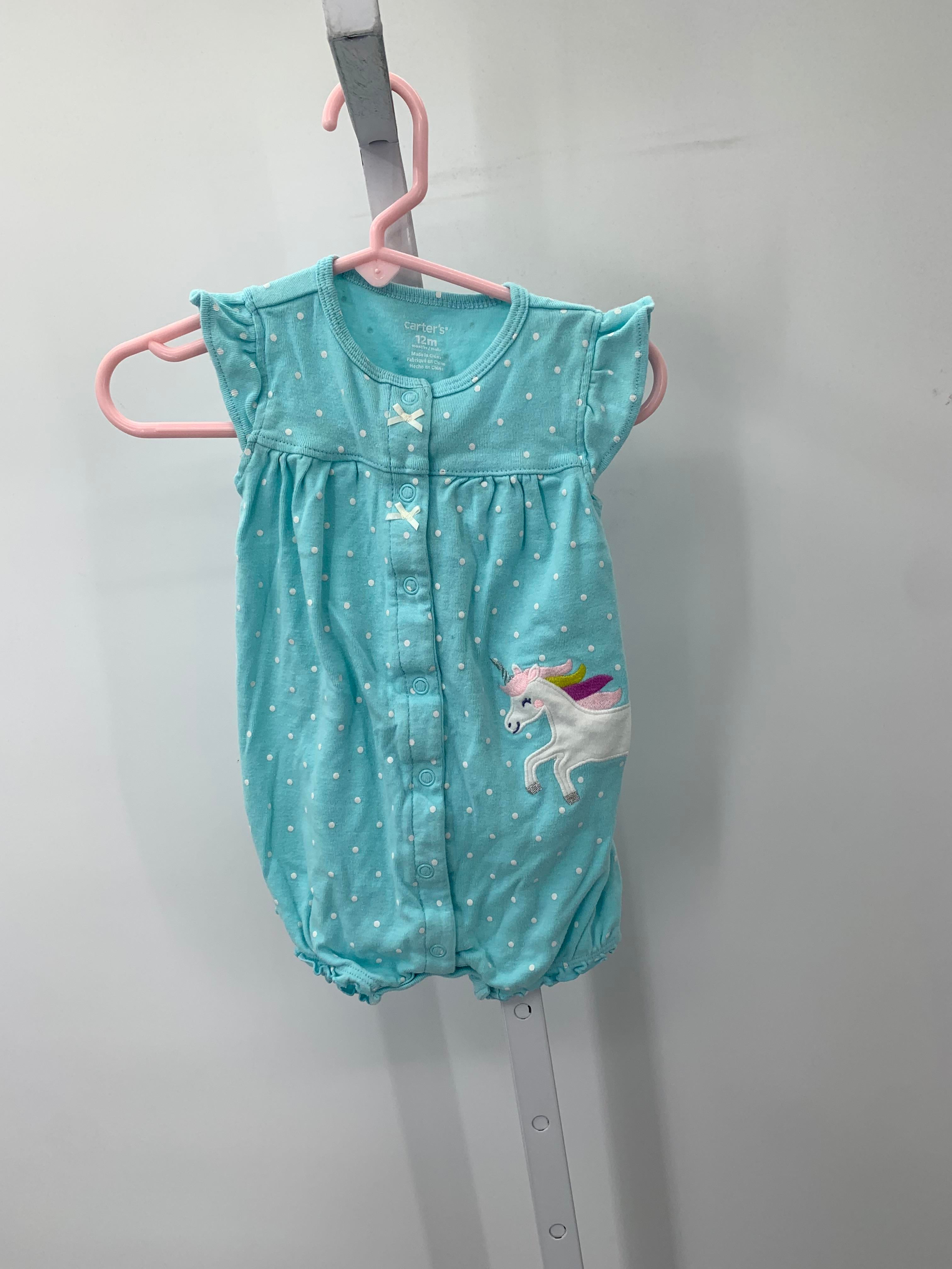 Carters Size 12 Months Girls Short Slv. Romper