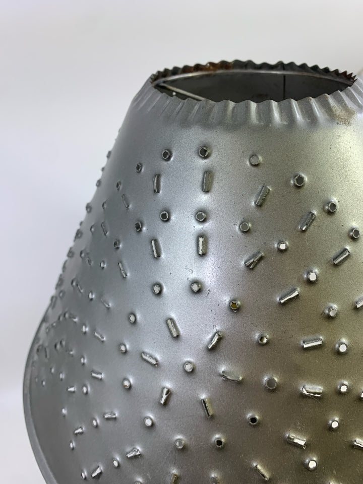 PRIMITIVE STYLE CHISEL PUNCHED TIN TABLE LAMP.