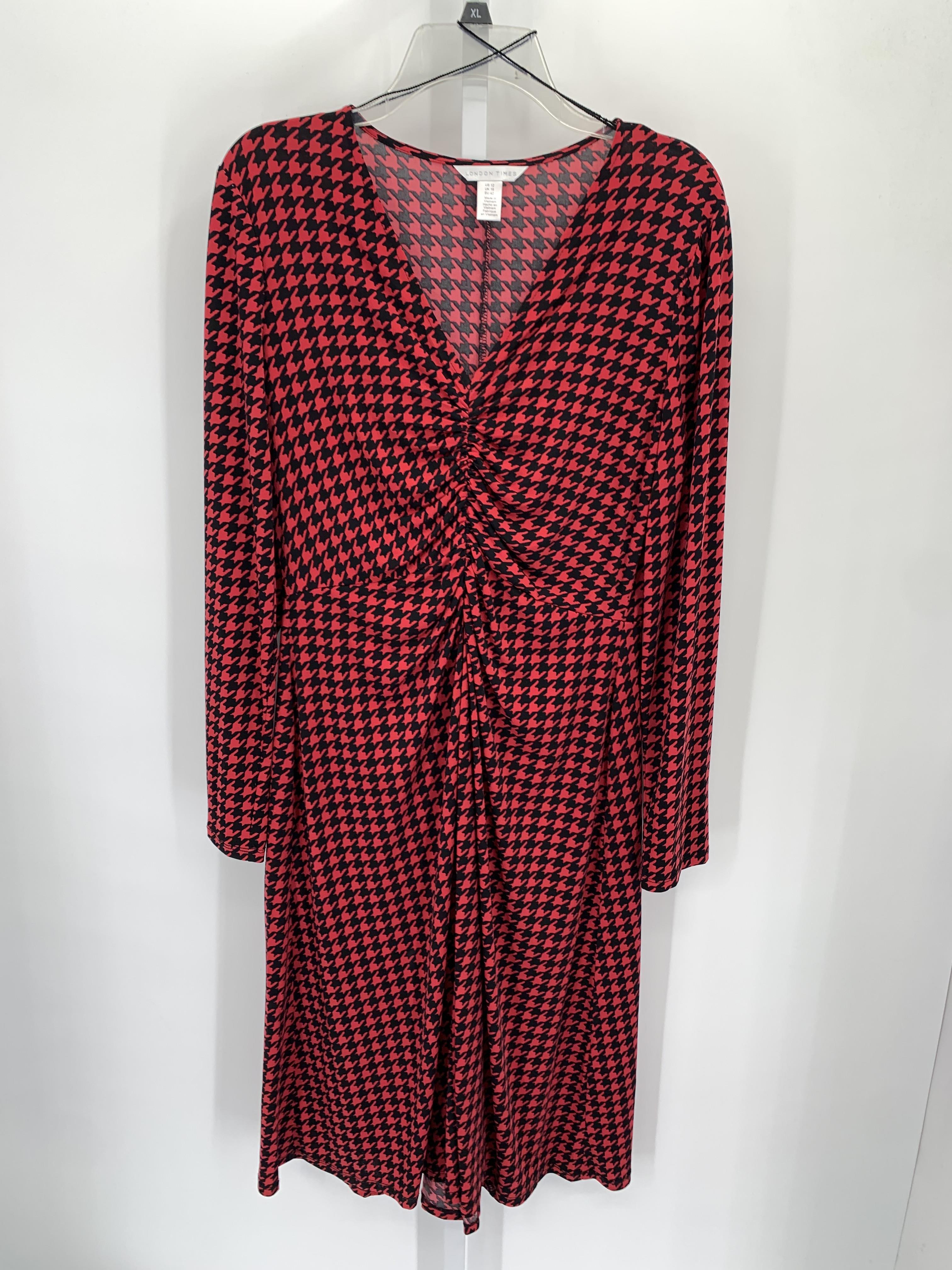 London Times Size 12 Misses Long Sleeve Dress