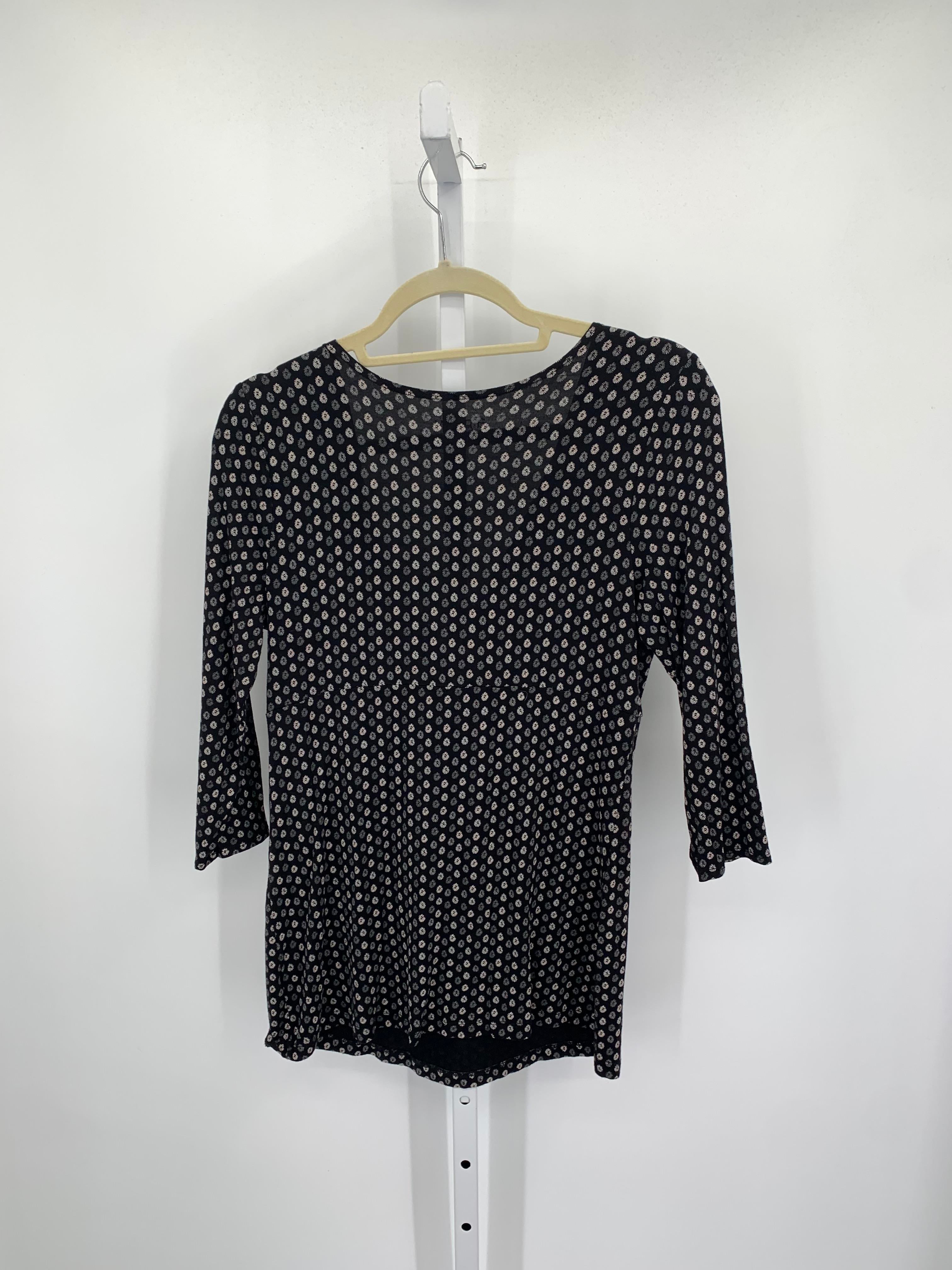 a:glow Black Size Small Maternity 3/4 Sleeve Shirt